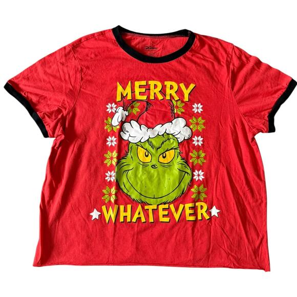 Dr. Seuss The Grinch “Merry Whatever” Holiday Tee Women’s L - Picture 1 of 6